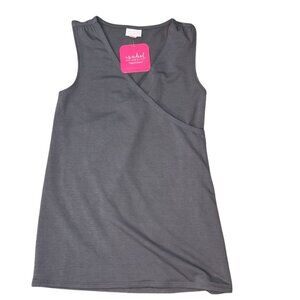 (5 for $25) Isabel Maternity Sleeveless Surplice‎ Top in Gray Size XS
